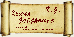 Kruna Galjković vizit kartica
